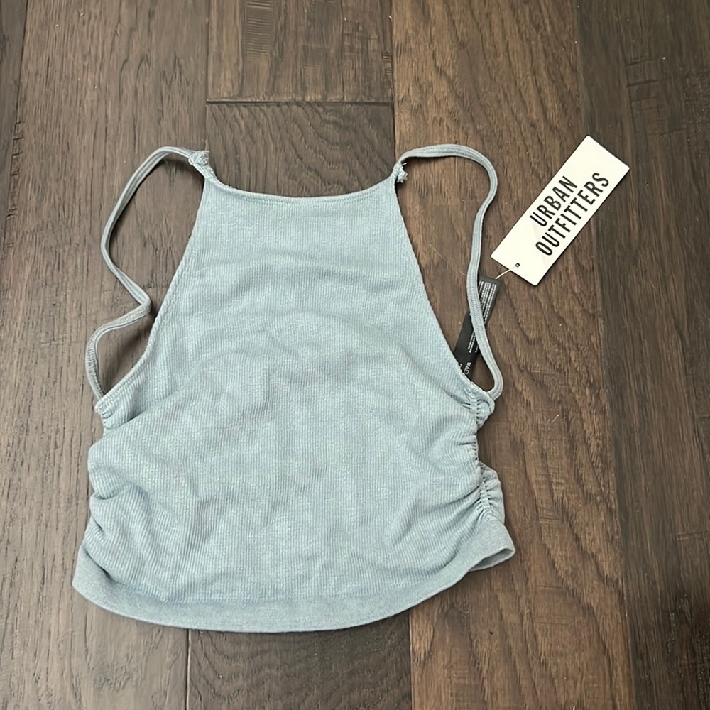 urban outfitters light blue cropped tank top